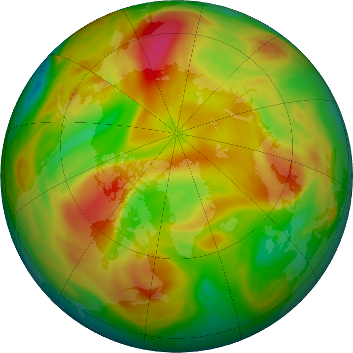 Arctic ozone map for 24 April 2021